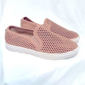 Steve Madden pink lattice-cut slip on sneaker